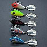 Sellify Esche da Pesca – 5PCS/Paillettes Mini vib Lure Winter Ice Fishing Tackle Pin Crankbait Vibrazioni Spinner False Bait – (Colore: 5 Mix di Colori, Taglia: 25 g) Colore: 5/25 g