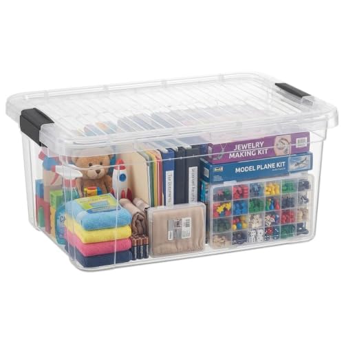 Image of Superio 21 Quart Clear Plastic Storage Boxes with Lids, Stackable Organizer Containers, BPA-Free Storage Bins for Home, Office, School & Dorm, 1 Pack