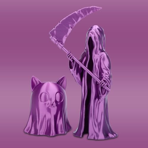 Image of 3DHoJor Silk PLA Filament 1.75mm, PLA Filament 1.75mm Silk Shiny 3D Printer Filament, 1kg Cardboard Spool (2.2lbs), Dimensional Accuracy + /- 0.03 mm, Fit Most FDM Printer(Purple)