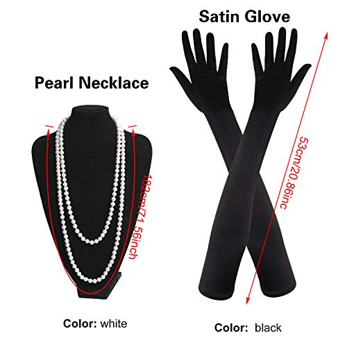 FEPITO 1920s V-hals pailletten kralen franjes jurk met 20s accessoires set - Image 6