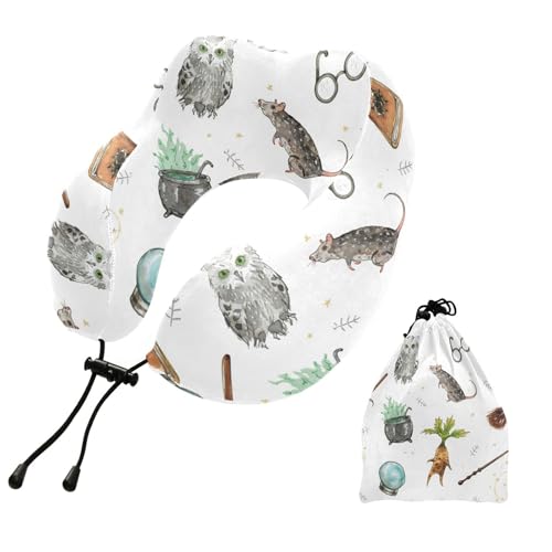Almohada de espuma viscoelástica para viaje miniatura 1
