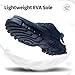 Non Slip Work Shoes for Men Food Service Mens Water Slip Resistant Leather Lace Up Chef Walking Shoes for Restaurant Kitchen Nursing Sneakers Casual Fashion Sneakers Daily Footwear Office Dark Blue 7