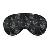 MZERSE Women Youth Smooth Eye Mask for Sleeping Nap Meditation, Guitar Drum Kit Funny Lightweight Blindfold Sleep Masks with Adjustable Strap