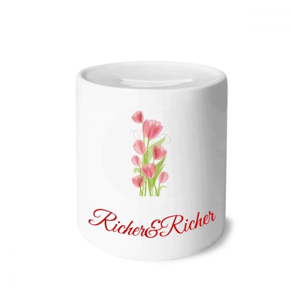 Tirelire fleur de tulipe riche, finition d'art pour monnaie