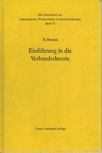 Einführung in die Verbandstheorie. (Die Grundlehren der Mathematischen Wissenschaften).