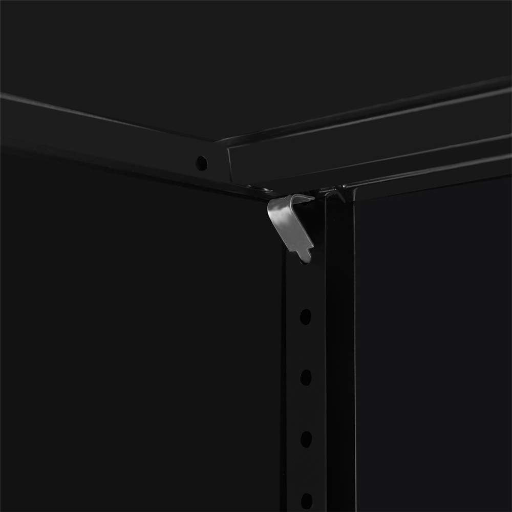 Rhino Products Storage Cabinet with Shelves Doors,72" Tall Black Metal Storage Cabinet High Tall for Office Home Kitchen Garage Warehouse(72" H)