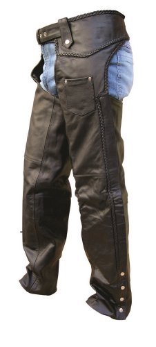 Allstate Leather Unisex Adult AL2418 Chaps X-Large Black