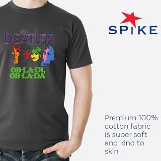 Spike Leisurewear The Beatles T-shirt classique à manches courtes 100 % coton avec motif emblématique Ob La Di imprimé sur le devant Disponible en tailles S, M, L, XL et XXL – Image 3