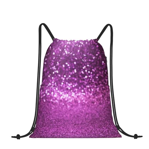 Sac à dos avec cordon KoNsev imperméable pour gym et natation paillettes violettes