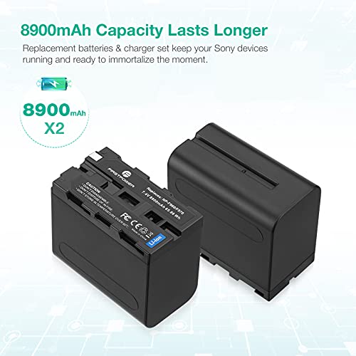 Firstpower F970 Batteries And Usb Dual Charger For Sony Np-F970 F960 F950 F930 F750 F570 F550 F530 F330 Battery And Sony Handycams thumb #2