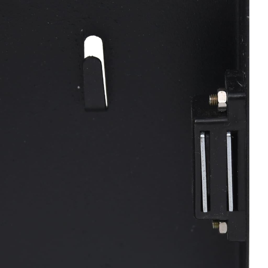Cassetta portachiavi con lavagna magnetica, nera, 35 x 35 x 4 cm, in acciaio verniciato a polvere, 12 ganci per chiavi, in vetro temperato, porta magnetica per ufficio, casa, organizzazione e