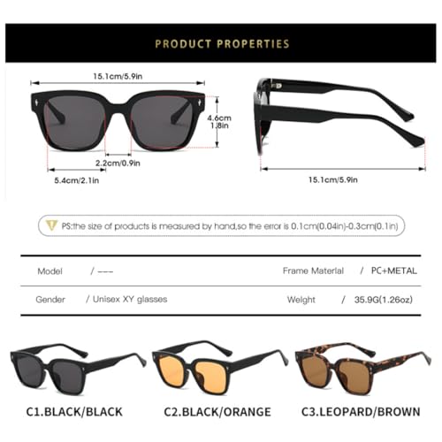 Lunettes de soleil carrées unisexes avec armature métallique robuste - 7