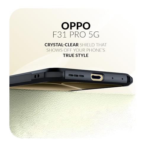 Image of Back Cover Case + Screen Protector for Oppo F31 Pro 5G | Transparent Black | TPU & PC Anti Yellow Mobile Phone Case Cover for Oppo F 31 Pro / F31 Pro 5G | 360 Degree Protection