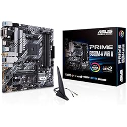 ASUS Prime B550M-A WiFi II - Placa Base Micro-ATX AMD B550 (2X M.2, PCIe 4.0, Wi-Fi 6, 1 GB Ethernet, HDMI, DVI-D, D-Sub, SATA 6 Gbps, USB 3.2 Gen. 2 de Tipo A y Conectores Aura Sync RGB)
