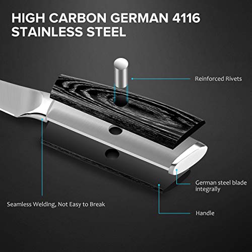 MOSFiATA 5” Chef Knife and 3.5" Fruit Knife Set with Knife Sheath, German High Carbon Stainless Steel EN.4116 with Micarta Handle and Gift Box for Vegetable and Fruit Cutting - image 7