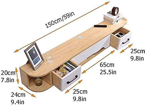 Console multimédia murale de 130 cm pour économiser l'espace au sol avec style
