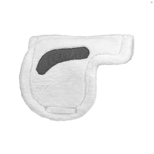EquiFit Essential Hunter Pad – Quilted Saddle Pad with Contoured Shape, Non-Slip Lining & Durable Cotton Twill Top – White, Full Size (16 Inches)