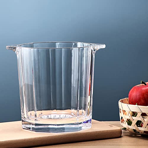 Cubo de hielo de cristal redondo con 1,6 l de capacidad, ideal para botellas de vino y champán 4