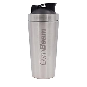 GymBeam Premium 700ml eiwitshaker met schroefdeksel, vaatwasser-, magnetron- en koelkastbestendig, BPA- en DEHP-vrij, 750 ml, grijs