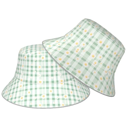 Image of Bucket Hat Double-Side-Wear Reversible Sun Hat Beach Travel Hiking for Women Men