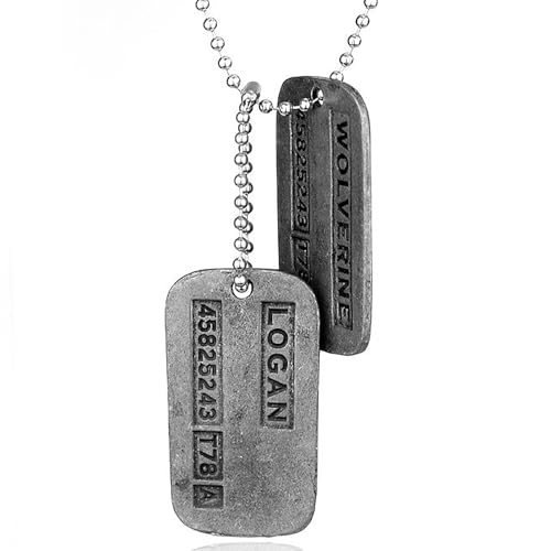 doppelseitige Erkennungsmarken an 50,8 cm Kette für Kostüm, Cosplay, Requisite, Militär-Erkennungsmarken aus Edelstahl