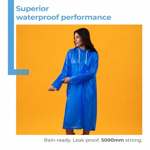 Image of Lifelong Waterproof Unisex Rain Coat Hooded Full Sleeves Outdoor Men, Women, Boys & Girls Rainwear Poncho Raincoat for Camping, Hiking & Travelling (1Pc)