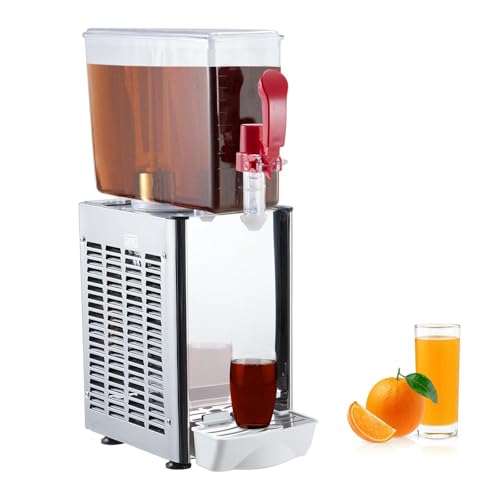 10L Commercial Beverage Dispenser with Temperature Control, 1 Tank 2.64 Gallon Large Capacity and Humanized Design - Stainless Steel Dispenser for Iced Tea, Cocktails, and More
