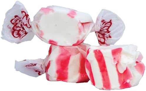 Taffy Town Salt Water Taffy Candy Bulk — Peppermint Flavor, Individually Wrapped Gourmet Nougat-Style Treats, Soft and Chewy Snack Candy Bag for Parties, Desserts, Gifts, 2.5 lbs