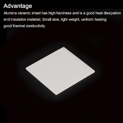 PATIKIL 2Stk Aluminiumoxid Keramik Blatt Viereckig Kühlkissen Isolierblatt Hohe Festigkeit für MOS Transistor 50x50x2mm(2x2x0.08)