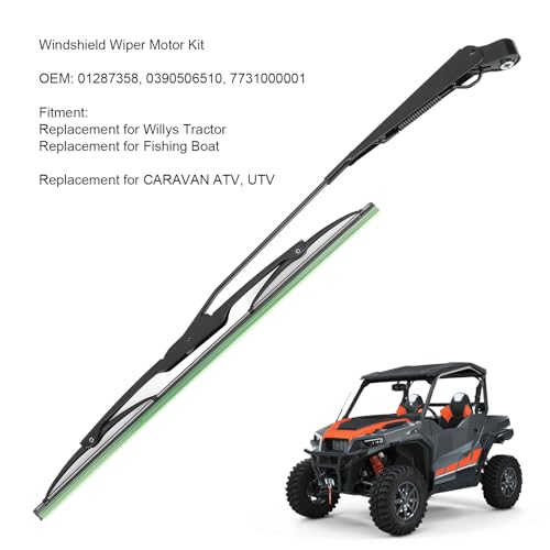 Image of Yosoo Health Gear UTV Windshield Wiper Motor Kit 7731000001 Long Shaft 12v Universal Wiper Motor with Arm and for Fishing Boat ATV UTV
