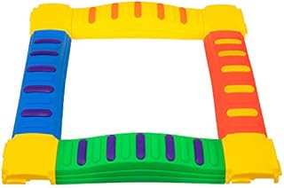 SUNNY & FUN 8pc Balance Beam Gymnastics Obstacle Course for Kids | Interlocking Stepping Boards w/Rubber Grip & Non Slip Surface | Indoor & Outdoor Toy Improves Coordination & Strength | Max 220 Lbs.