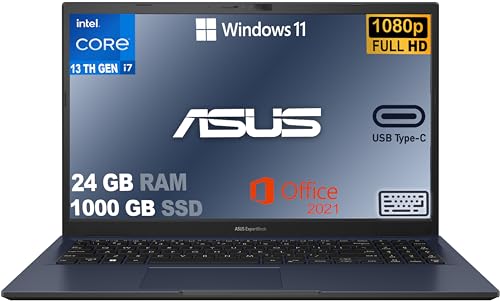 Notebook i7 Led 15,6" FHD, pc portatile, Cpu Intel i7-1335U 10 Core, Ram 24 Gb, SSD M.2 Nvme 1TB, wi-fi,4 Usb, Bt, Windows 11 Pro, Office 2021,Tastiera Retroilluminata - Notebook - Immagine 1