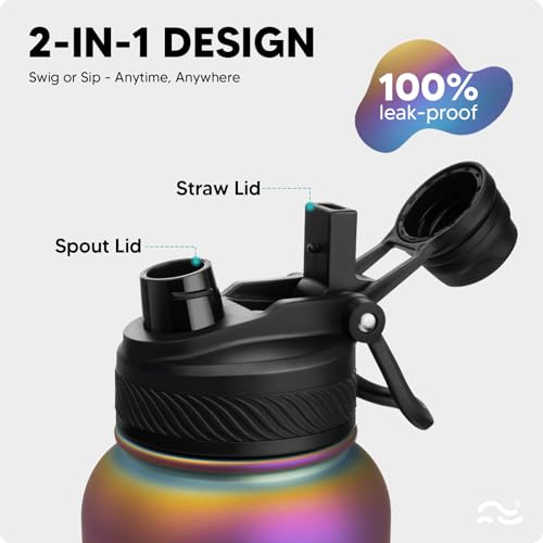 Image of Swigina Insulated Water Bottle with Boot (Keep 36 hrs Cold) BPA Free, 40 oz