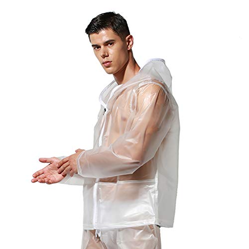 Men's Fashion Waterproof Jackets Rain coat Travel Clothing PU Transparent tops3