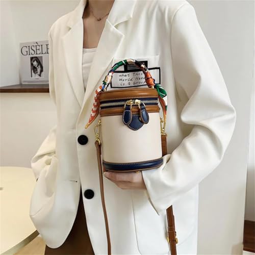 2025 New Summer Cylinder Bag, Colorblock Bucket Bag for Women, Fashionable Crossbody Bag, Women's Shoulder2
