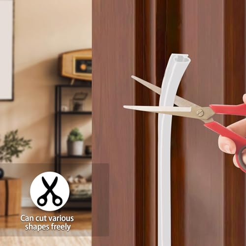 10M Türrahmen Dichtung für Schallschutz,Türdichtung Weiß Holzzarge, Zugluftstopper und Türdichtungen, für Feuchtigkeitsbest, Schalldämmung und Kollisionsvermeidung