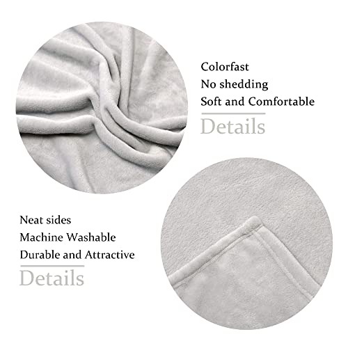 Nanpiper Fleece Blankets, Super Soft Flannel Queen Size Blanket For Bed, Luxury Cozy Microfiber Plush Fuzzy Blanket,Light Grey #TOP1