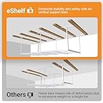 4ftx8ft Overhead Garage Storage Rack, Heavy-Duty Metal Garage Ceiling Storage Rack, 22''-40" Adjustable Ceiling Drop-Down, 600 lb. Loading Weight Capacity, White - Image 5