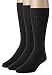 Sportoli Men's 3 Pack Soft Ribbed Knit Classic Cotton Mid-Calf Crew Dress Socks - Black (13-15)