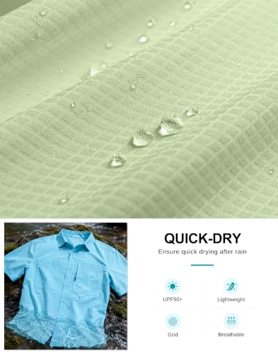 Image of G Gradual Men's Fishing Shirts with Zipper Pockets UPF 50+ Lightweight Cool Short Sleeve Button Down Shirts for Men Hiking