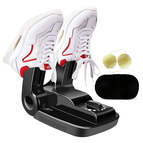 Fleau Secador de zapatos inteligente Función de secado/ozono - Ambientador de zapatos - Eliminador de olores - Incl. Bolas perfumadas y cepillo para zapatos (Secador de zapatos con temporizador)