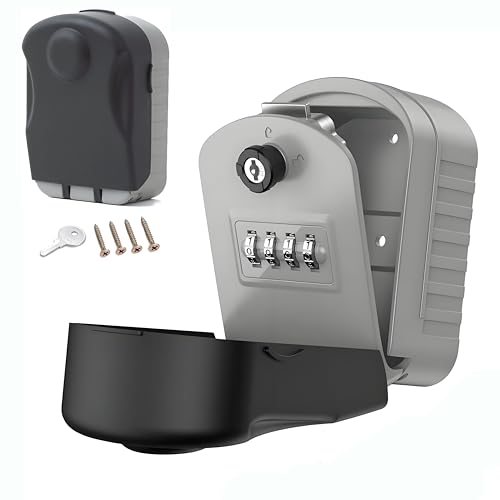 Key Storage Security Lock,Wall Mounted Outdoor Large Internal Storage Combination Lock Box With Emergency Unlock & Code Recovery System, To Share And Secure Keys For Home,Office,Garage,Factory Etc
