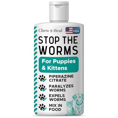 Dog and Cat Dewormer - 4 oz of Wormer Liquid to...
