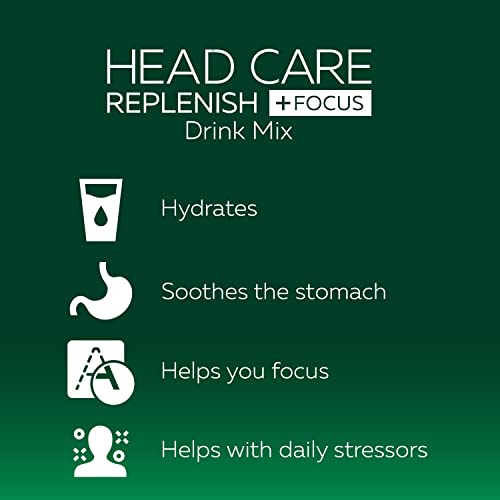 Head Care Replenish Plus Focus From Excedrin Drink Mix With Electrolytes, L-Theanine, Ginger And Caffeine For Head Health Support - 24 Packets #TOP2