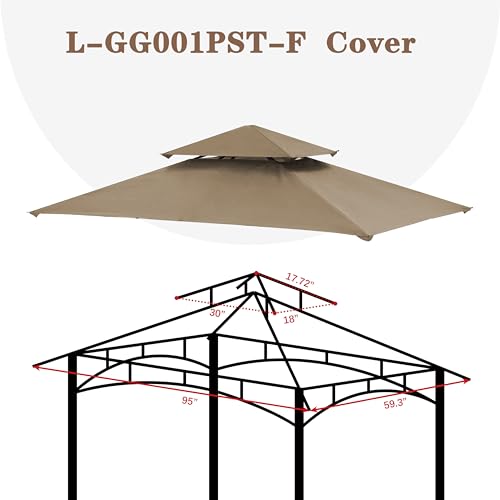 image for SCOCANOPY Khaki Replacement Canopy Grill BBQ Gazebo Roof Top, for Gaze
