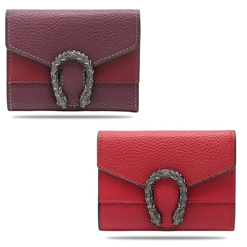 Image of Kraptick Women s Wallet Stylish Compact Purse Clutch with Card & Coin Holder Debit Card Organizer, Travel Wallet & Money Organizer for Women with 8 Card Slots (Purple & Red) (Combo of 2)