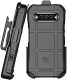 Case with Clip for Kyocera DuraForce Pro 3 Phone, Nakedcellphone Special Ops Armor Rugged Shield Protective Cover and [Rotating Ratchet] Belt Hip Holster [Matte Grip Texture] - Black