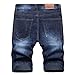 Mens Ripped Short Jeans for Summer Fashion Clothing Vintage Moto Shorts Denim Pants Distressed Destroyed Pants Dark Blue
