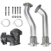 Orion Motor Tech Exhaust Manifold Bellowed Up Pipe Kit Compatible with 99-03 Ford 7.3L Powerstroke Turbo V8 Diesel Performance F250 F350 Super Duty Excursion E350| 1999 2000 2001 2002 2003