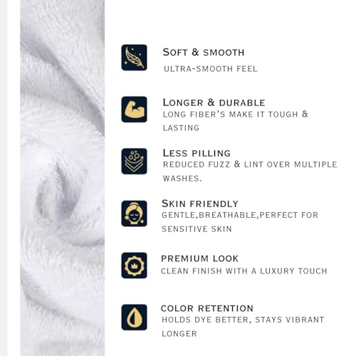 Image of Arvind 100% Cotton Towels for Bath | Towels for Bath Large Size | 500 GSM Bath Towel - Soft & Absorbent | 4 Piece Bath Towel for Men /Women | Urban Comfort | 70 cm x 140 cm - White